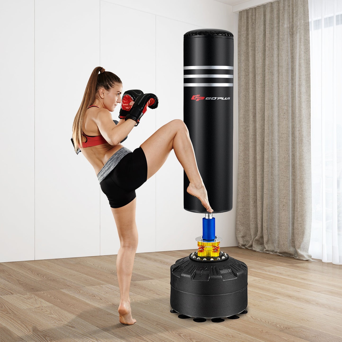 70 Inch Freestanding Punching Boxing Bag with 12 Suction Cup Base Kids Crystal