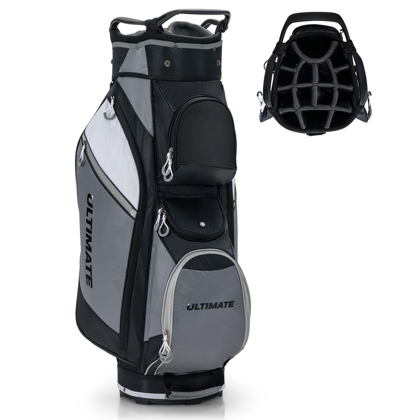 14-Way Golf Cart Stand Bag with Waterproof Rain Hood Kids Crystal
