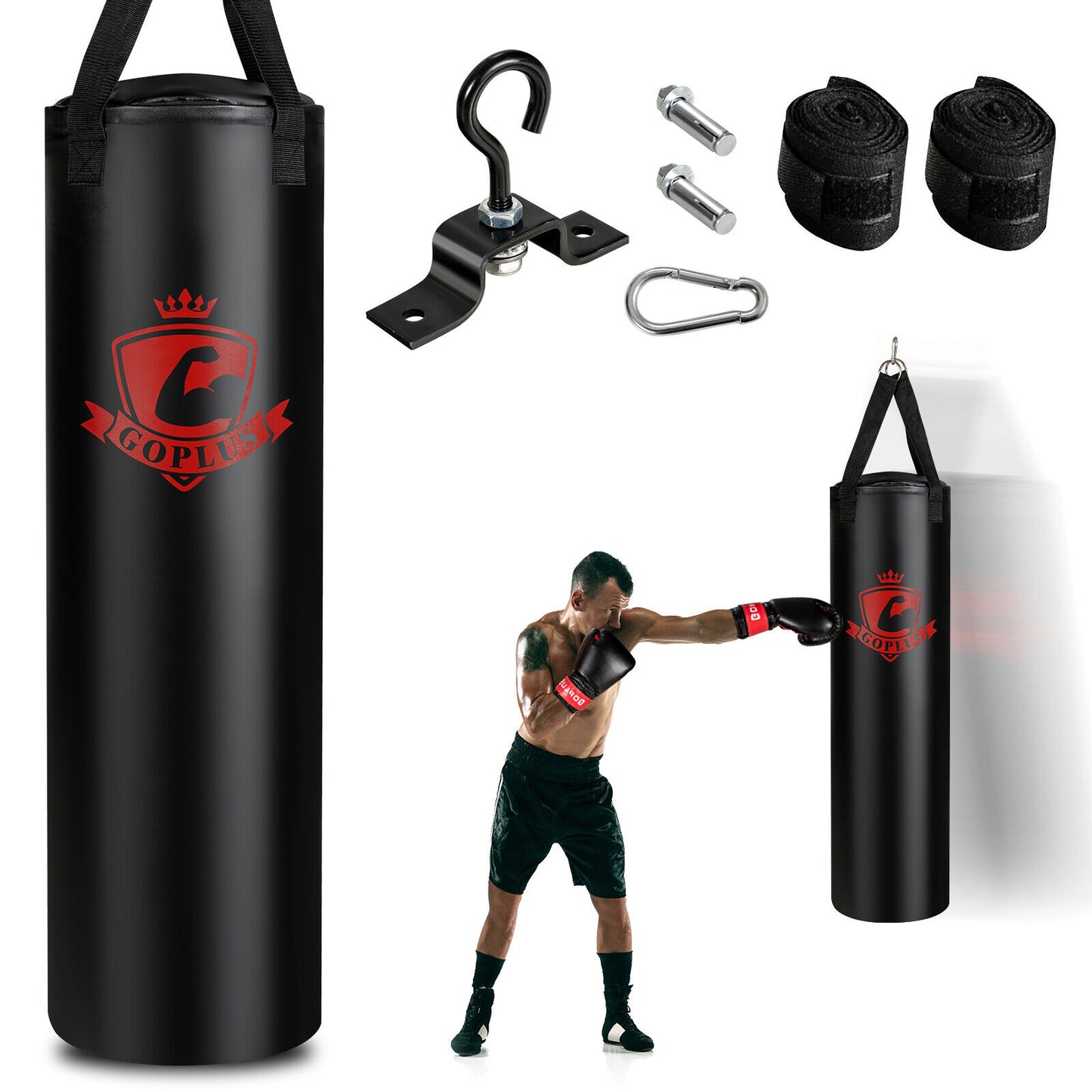 Filled Punching Bag Set with Boxing Gloves- 63 lbs Kids Crystal
