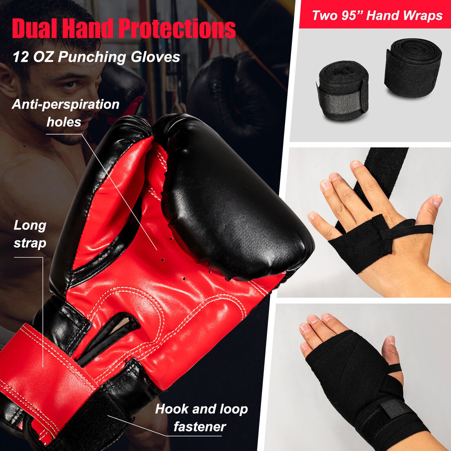 Filled Punching Bag Set with Boxing Gloves- 63 lbs Kids Crystal