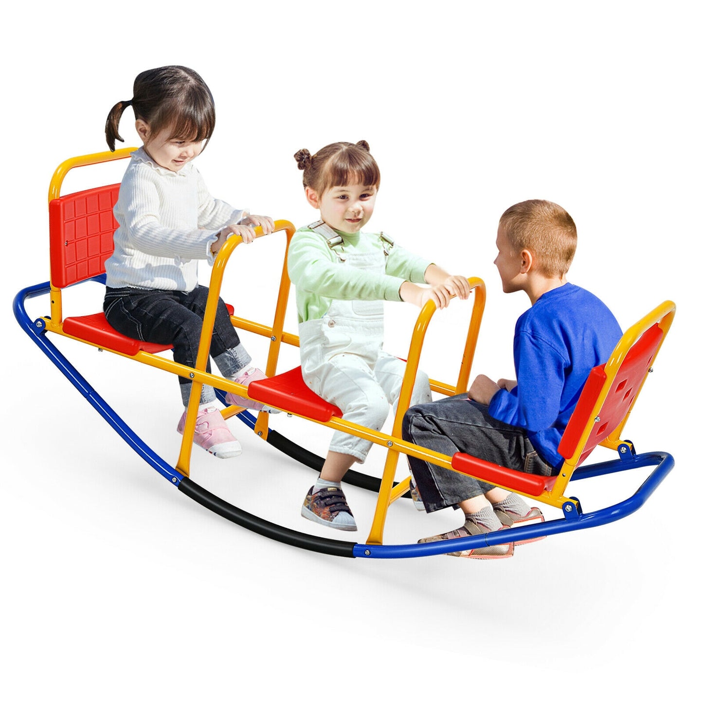 Outdoor Kids Seesaw Swivel Teeter for 3 to 8 Years Old-Red Kids Crystal