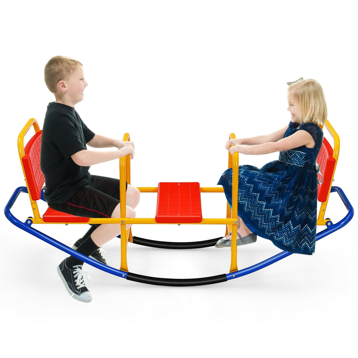 Outdoor Kids Seesaw Swivel Teeter for 3 to 8 Years Old-Red Kids Crystal