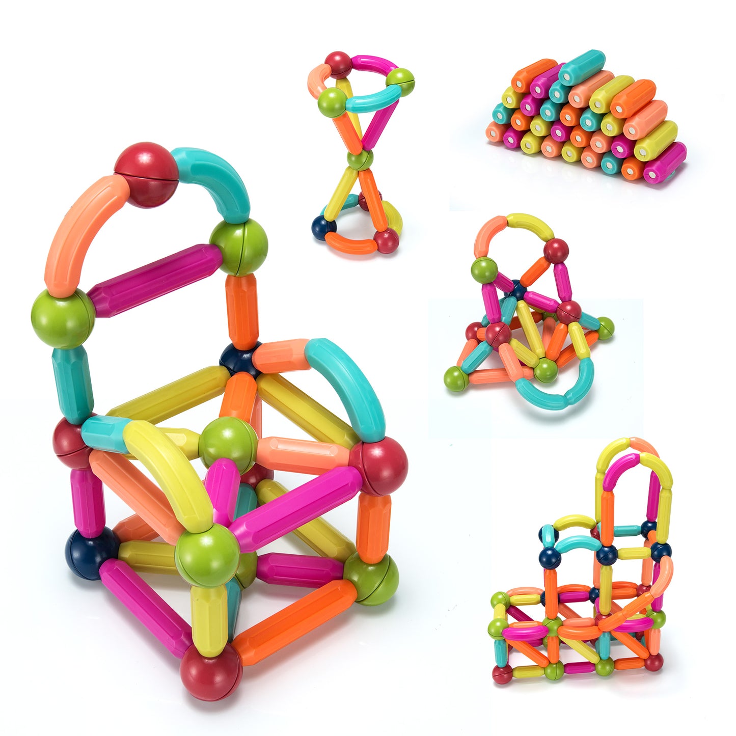 88 Pieces Magnetic Balls and Rods Set Building Blocks Set For Kids over 3 Years Kids Crystal
