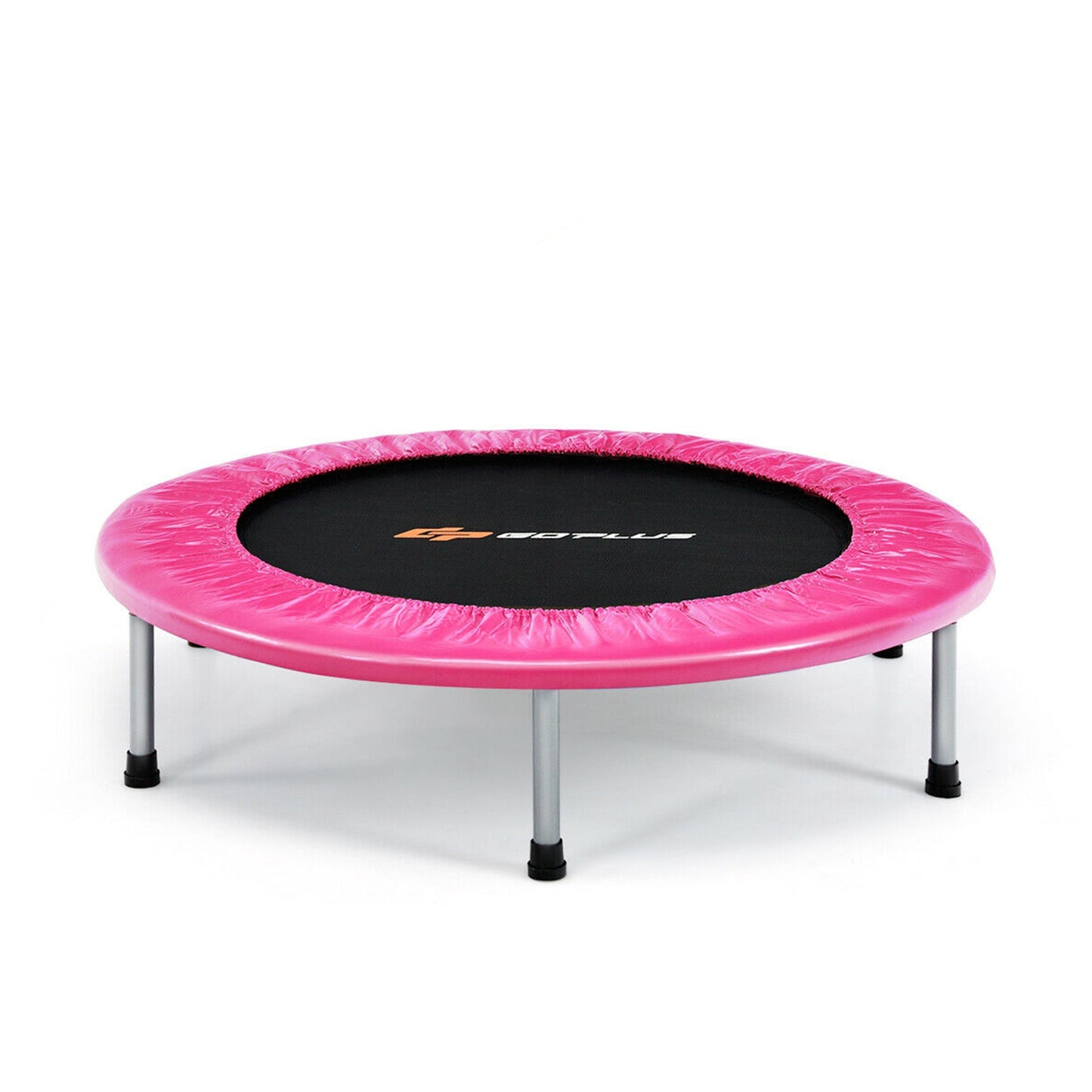 38 Inch Mini Folding Trampoline Portable Leisure Fitness Backboard-Pink Kids Crystal