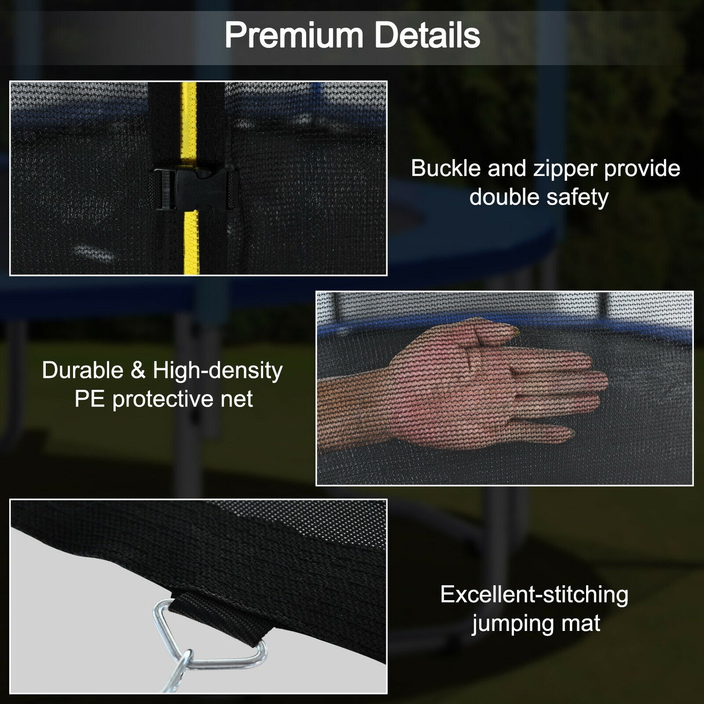 Outdoor Trampoline with Safety Closure Net-8 ft Kids Crystal