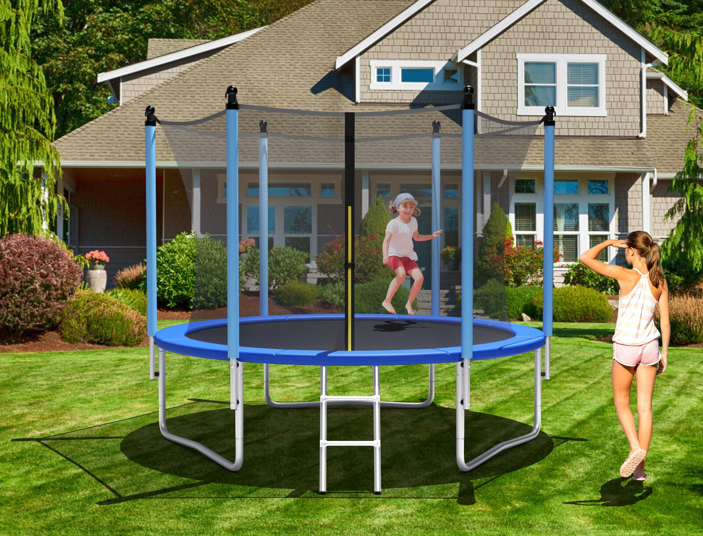 Outdoor Trampoline with Safety Closure Net-8 ft Kids Crystal