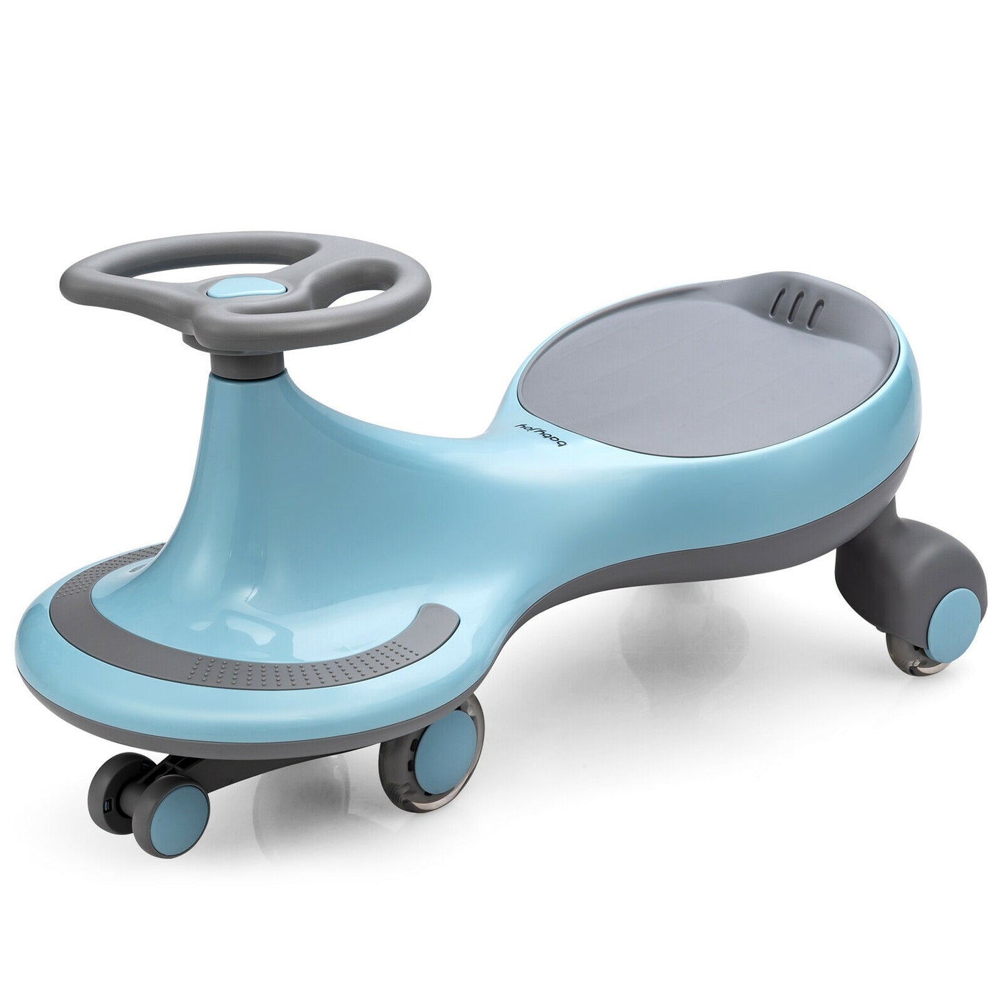 Wiggle Car Ride-on Toy with Flashing Wheels-Blue Kids Crystal