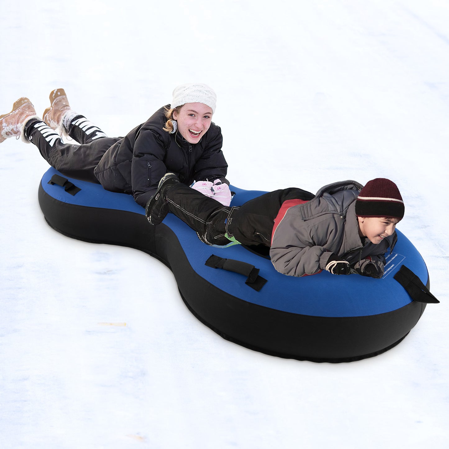 80 Inch 2-Person Inflatable Snow Sled for Kids and Adults-Blue Kids Crystal