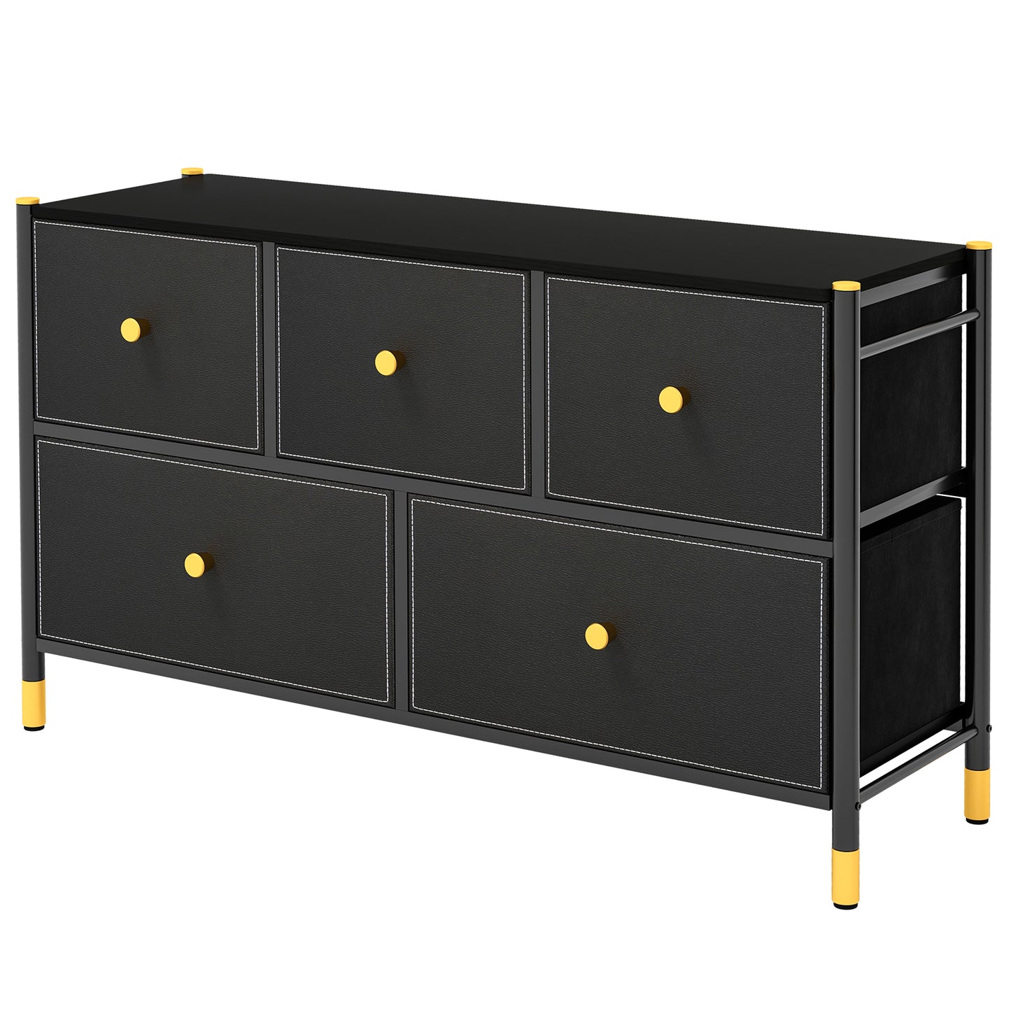 Floor Dresser Storage Organizer with 5/6/8 Drawers with Fabric Bins and Metal Frame-5-Drawer Kids Crystal