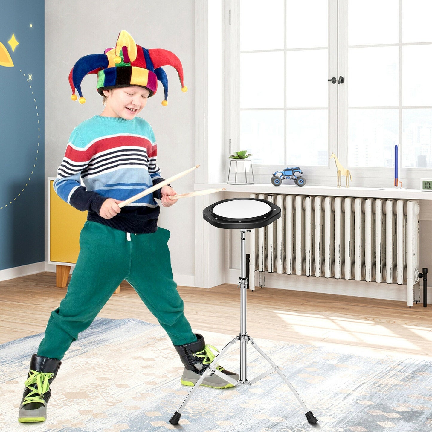 32 Note Glockenspiel Xylophone Percussion Bell Kit with Adjustable Stand Kids Crystal