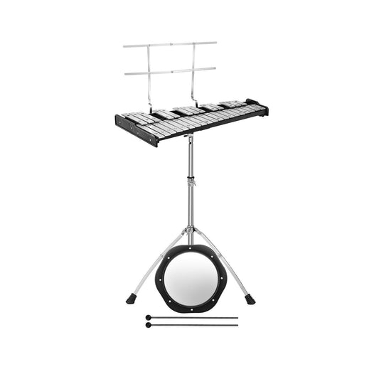 32 Note Glockenspiel Xylophone Percussion Bell Kit with Adjustable Stand Kids Crystal