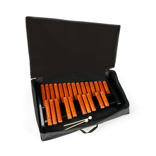25 Notes Xylophone Wooden Percussion Educational Instrument with 2 Mallets Kids Crystal