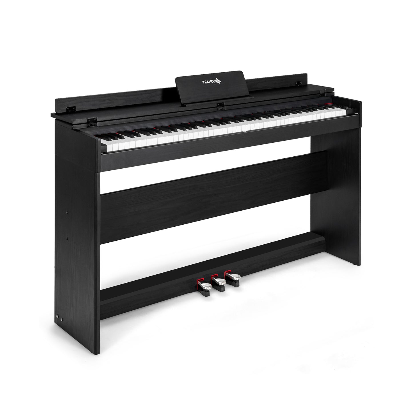 88 Key Full Size Electric Piano Keyboard with Stand 3 Pedals MIDI Function-Black Kids Crystal