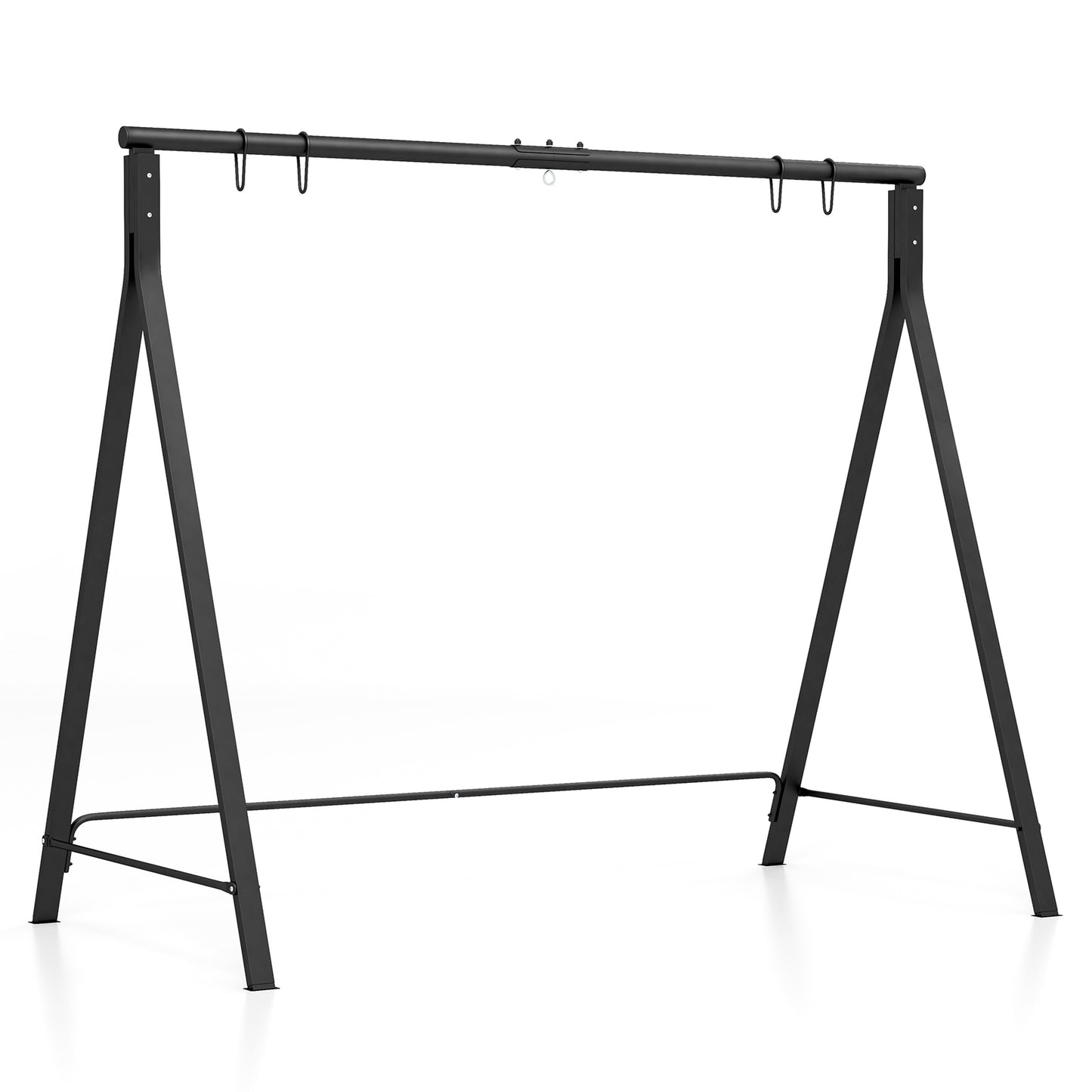 Patio Metal Swing Stand with A-Shaped Structure-Black Kids Crystal