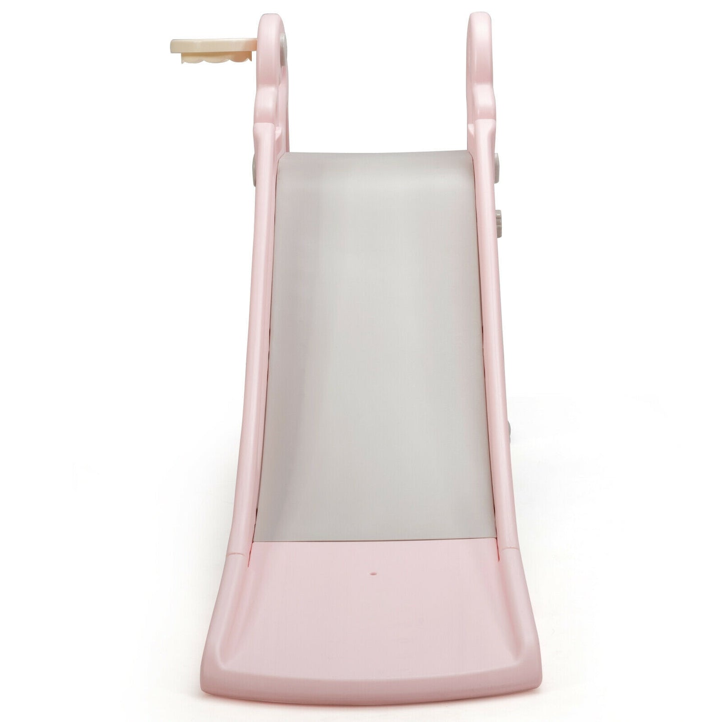3-in-1 Kids Climber Slide Play Set with Basketball Hoop and Ball-Pink Kids Crystal
