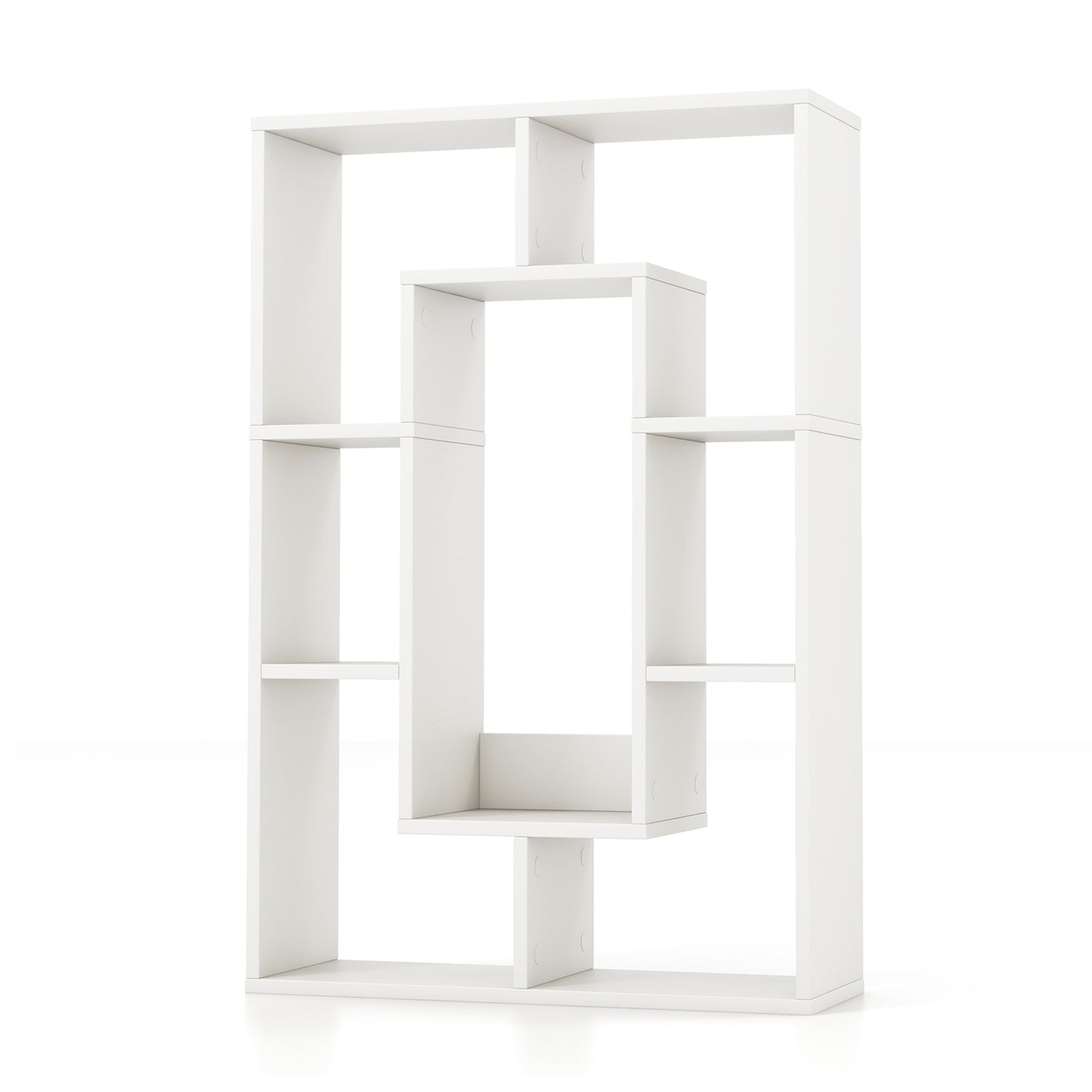 7-Cube Geometric Bookshelf Modern Decorative Open Bookcase-White Kids Crystal