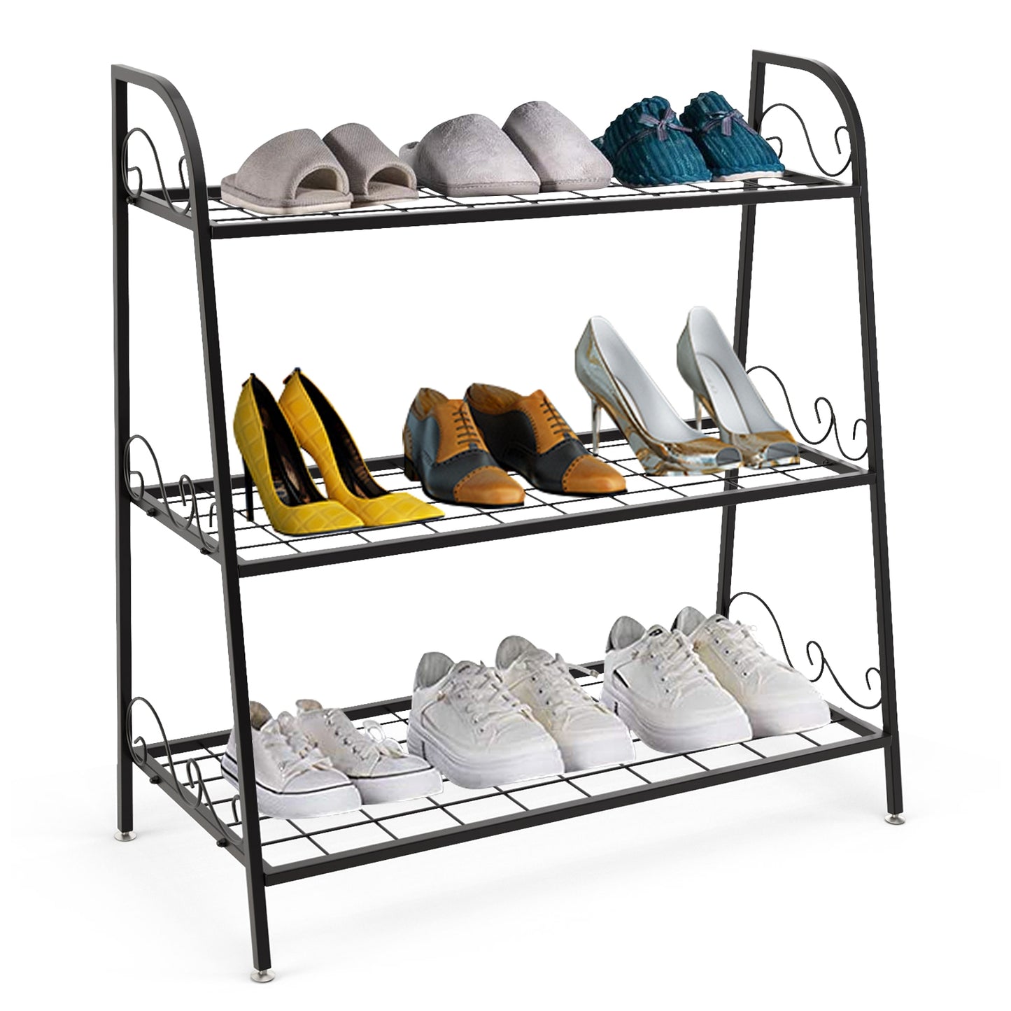 3-Tier Metal Plant Stand Shelf Display Rack for Plants Shoes Flower Pot Kids Crystal