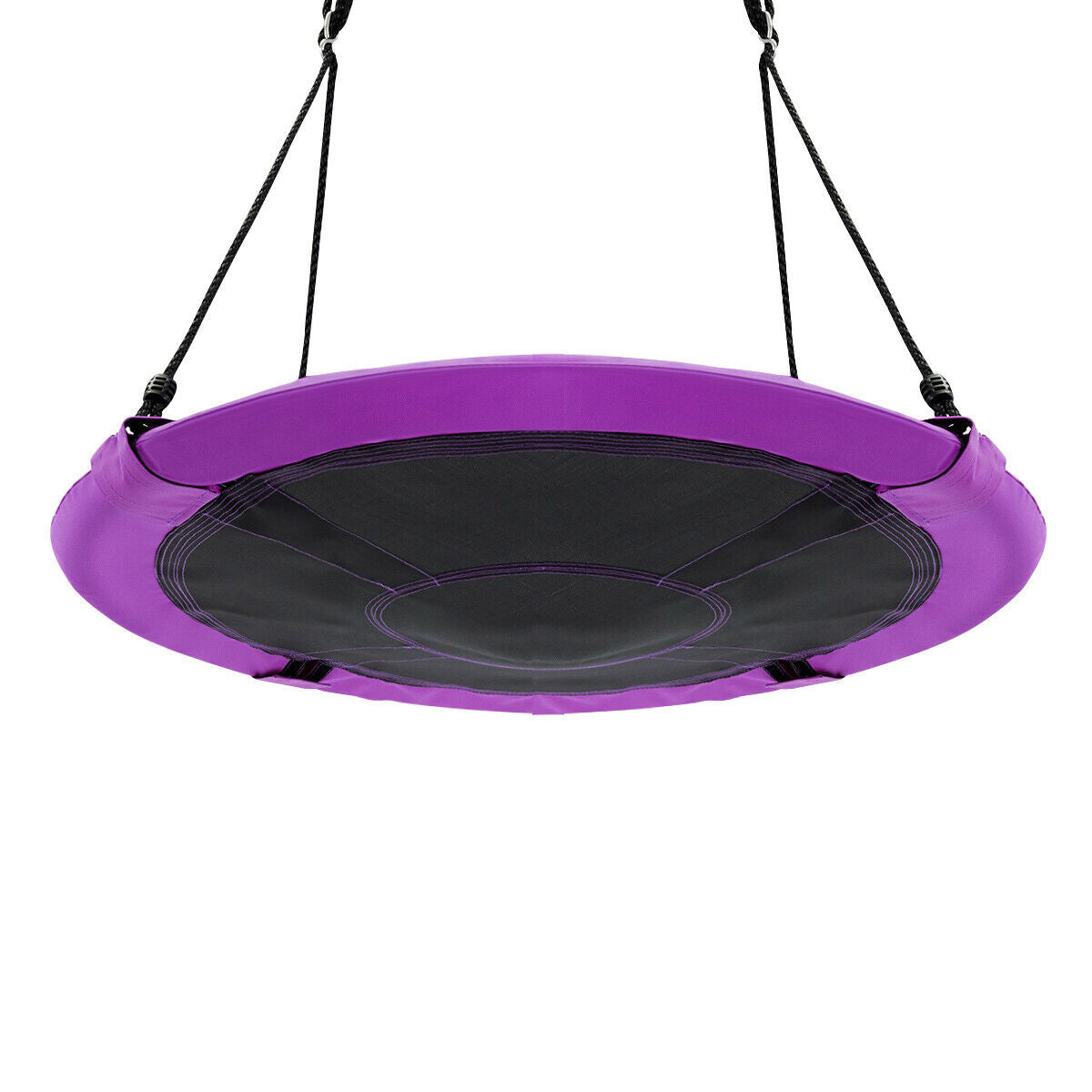 40 Inch Flying Saucer Tree Swing Indoor Outdoor Play Set-Purple Kids Crystal