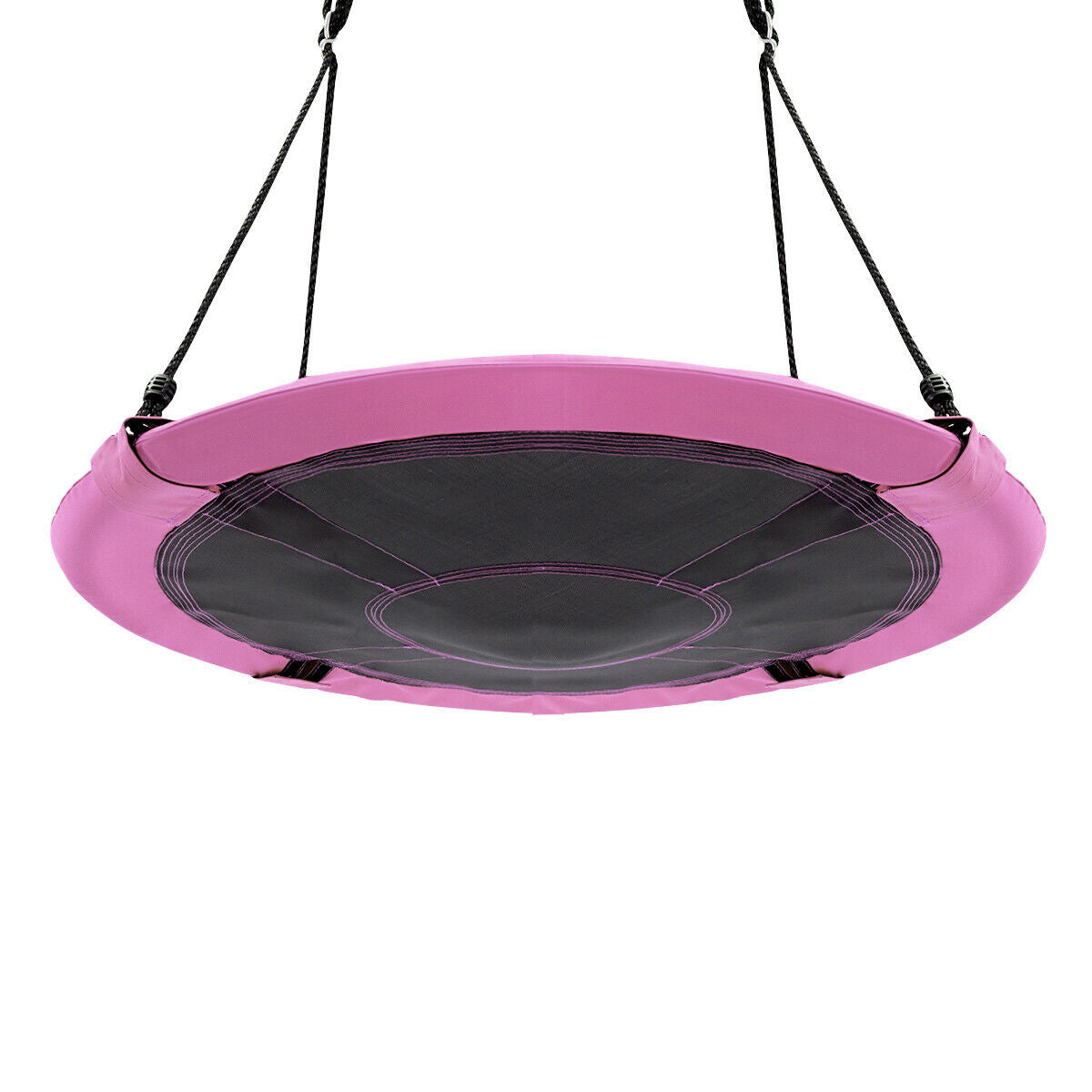 40 Inch Flying Saucer Tree Swing Indoor Outdoor Play Set-Pink Kids Crystal