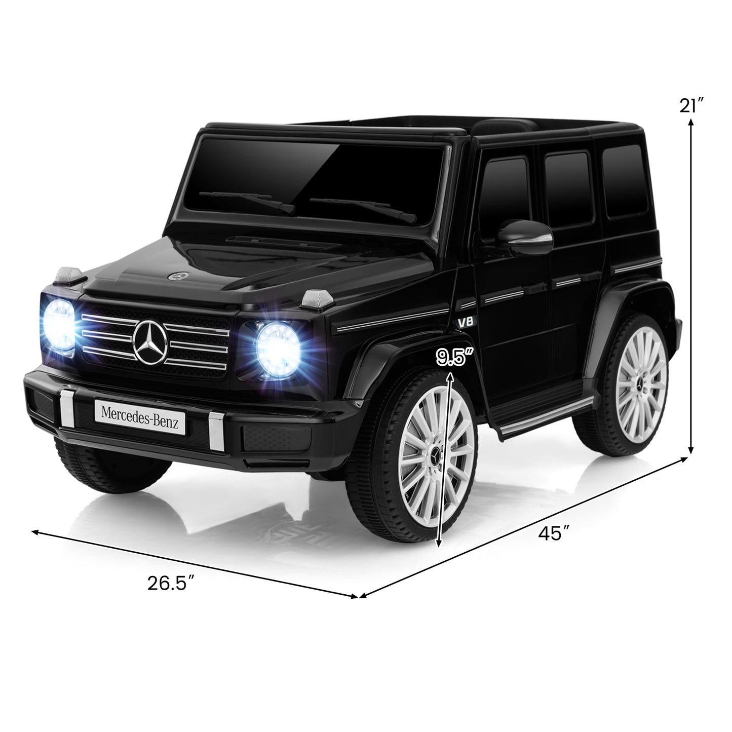 12V Battery Powered Licensed Mercedes-Benz G500 Kids Ride-on Car-Black