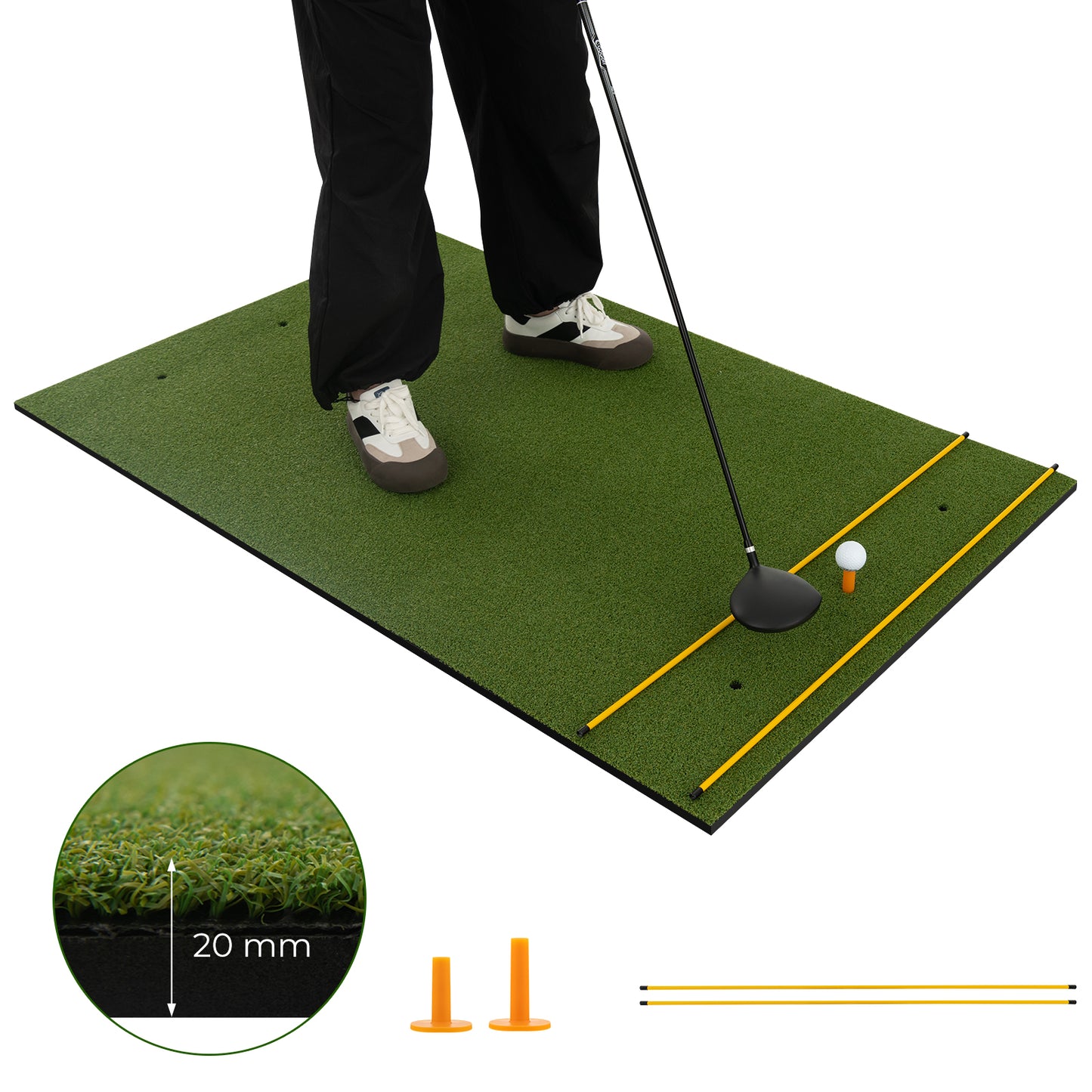 5 x 3 ft Artificial Turf Grass Practice Mat for Indoors and Outdoors-20mm Kids Crystal