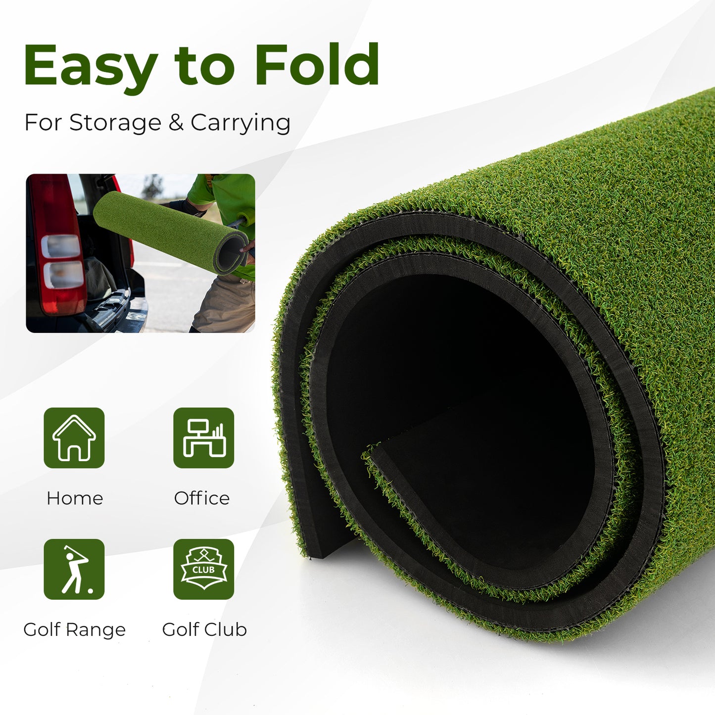 5 x 3 ft Artificial Turf Grass Practice Mat for Indoors and Outdoors-20mm Kids Crystal