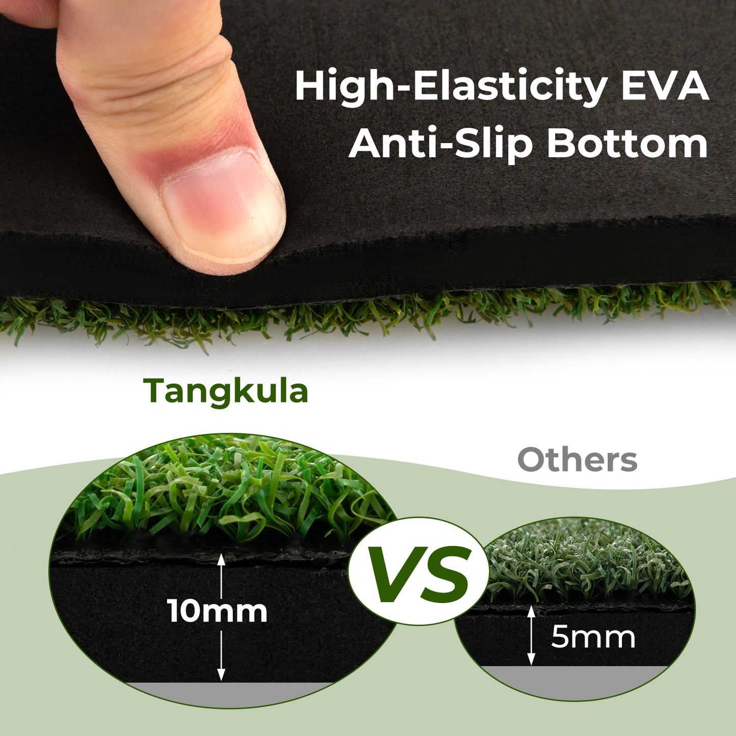 5 x 3 ft Artificial Turf Grass Practice Mat for Indoors and Outdoors-25mm Kids Crystal