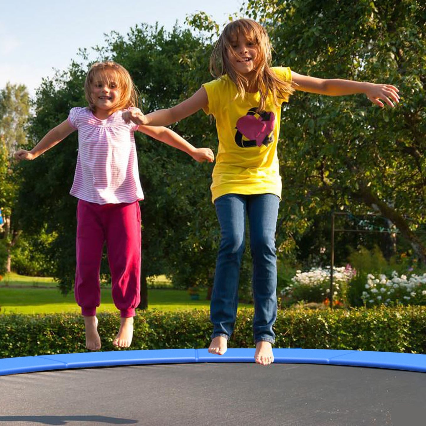 14 Feet Waterproof and Tear-Resistant Universal Trampoline Safety Pad Spring Cover-Blue Kids Crystal