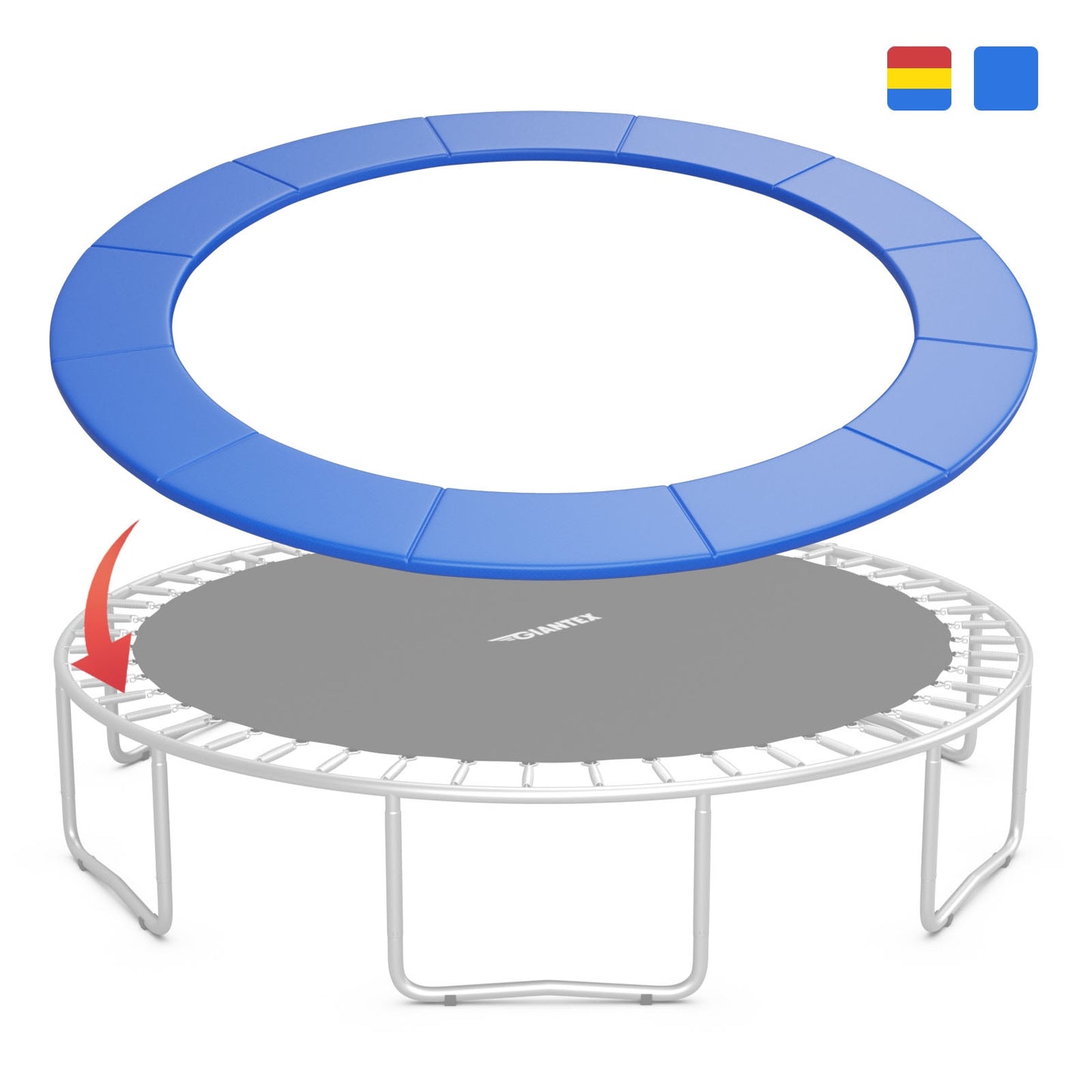 14 Feet Waterproof and Tear-Resistant Universal Trampoline Safety Pad Spring Cover-Blue Kids Crystal