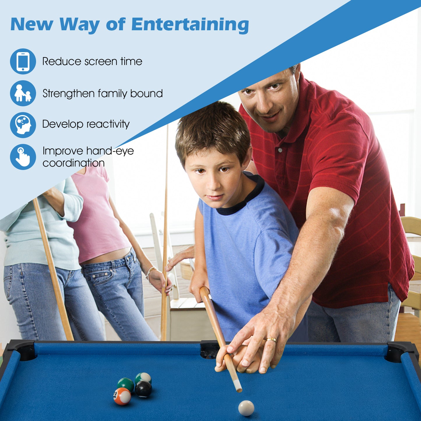 6-In-1 Combo Game Table with Basketball Billiards Ping Pong Hockey Shuffleboard Kids Crystal