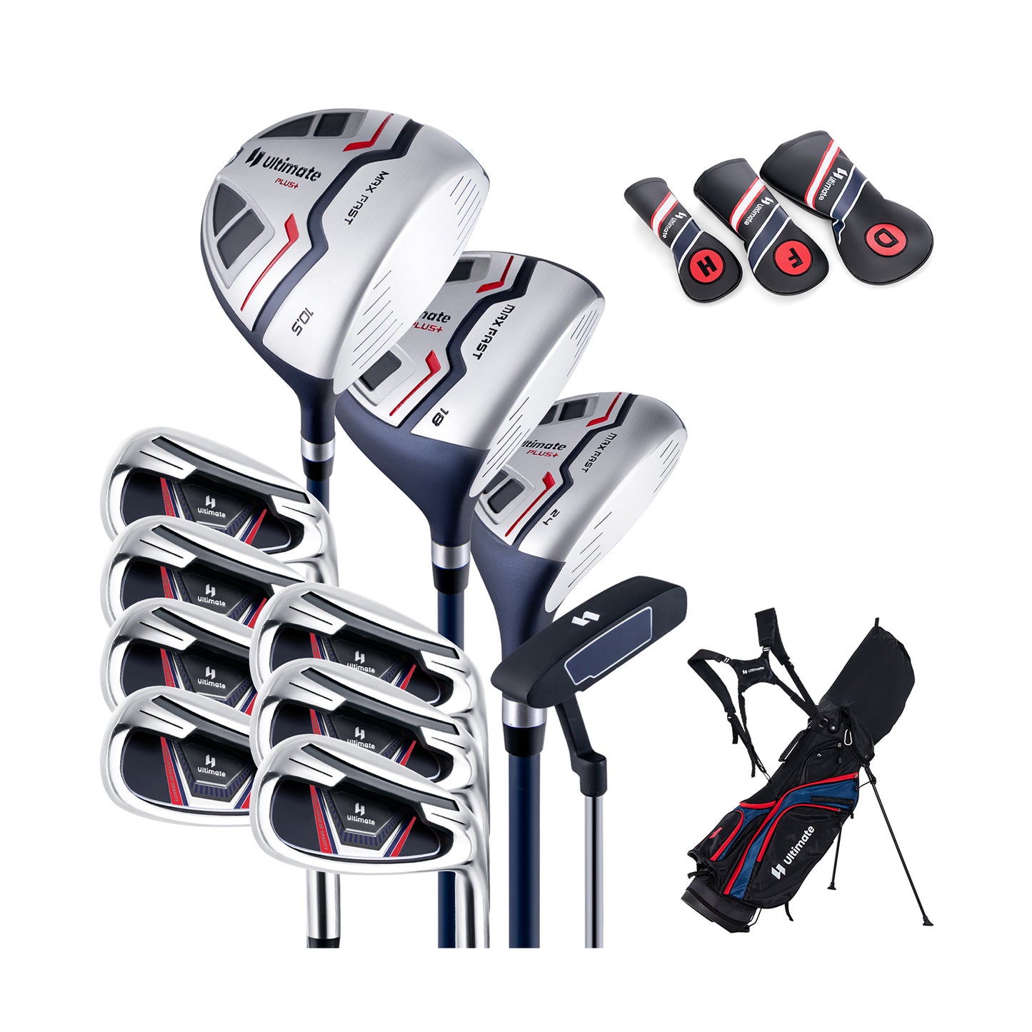 11 Pieces Complete Golf Club Package Set-Blue Kids Crystal