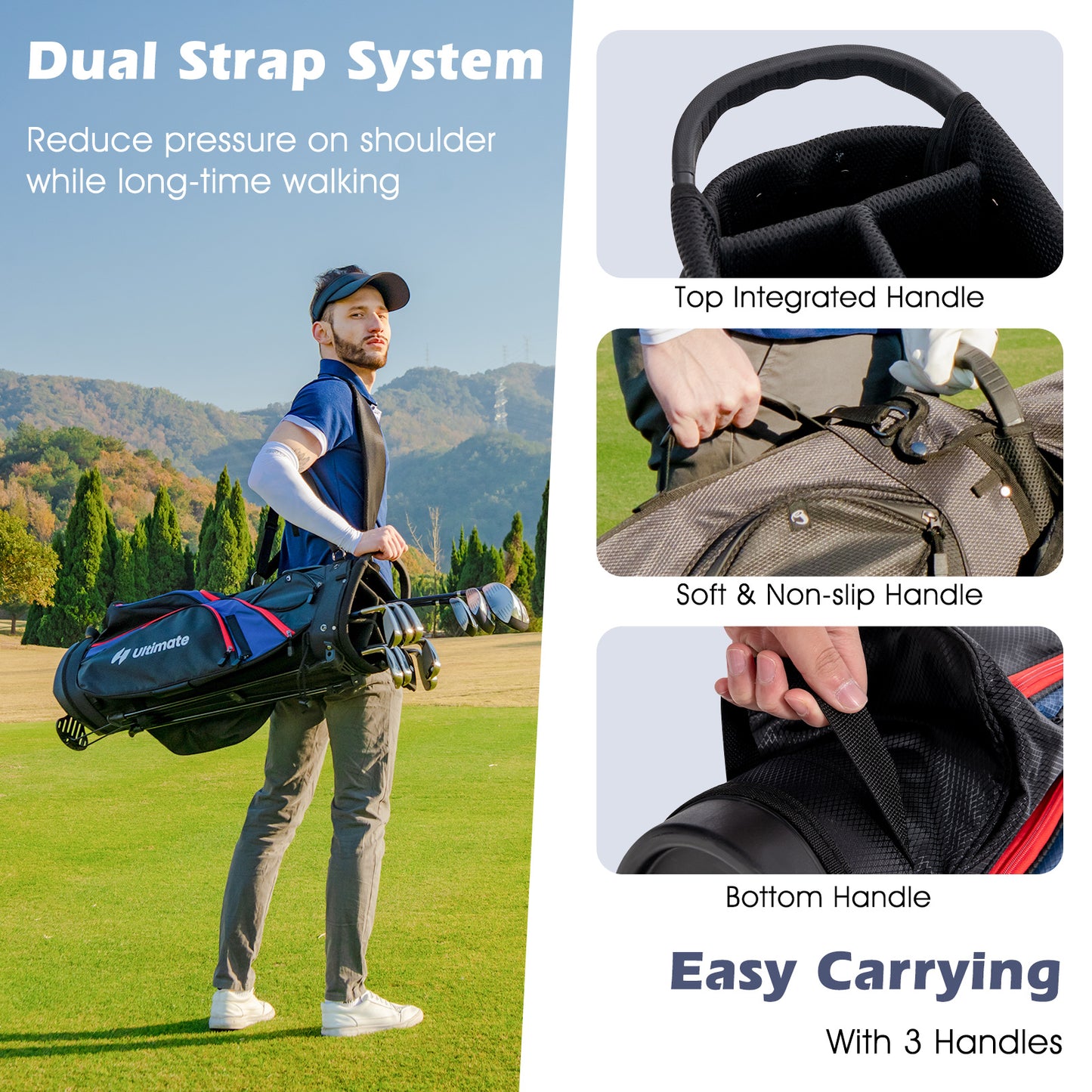 11 Pieces Complete Golf Club Package Set-Blue Kids Crystal