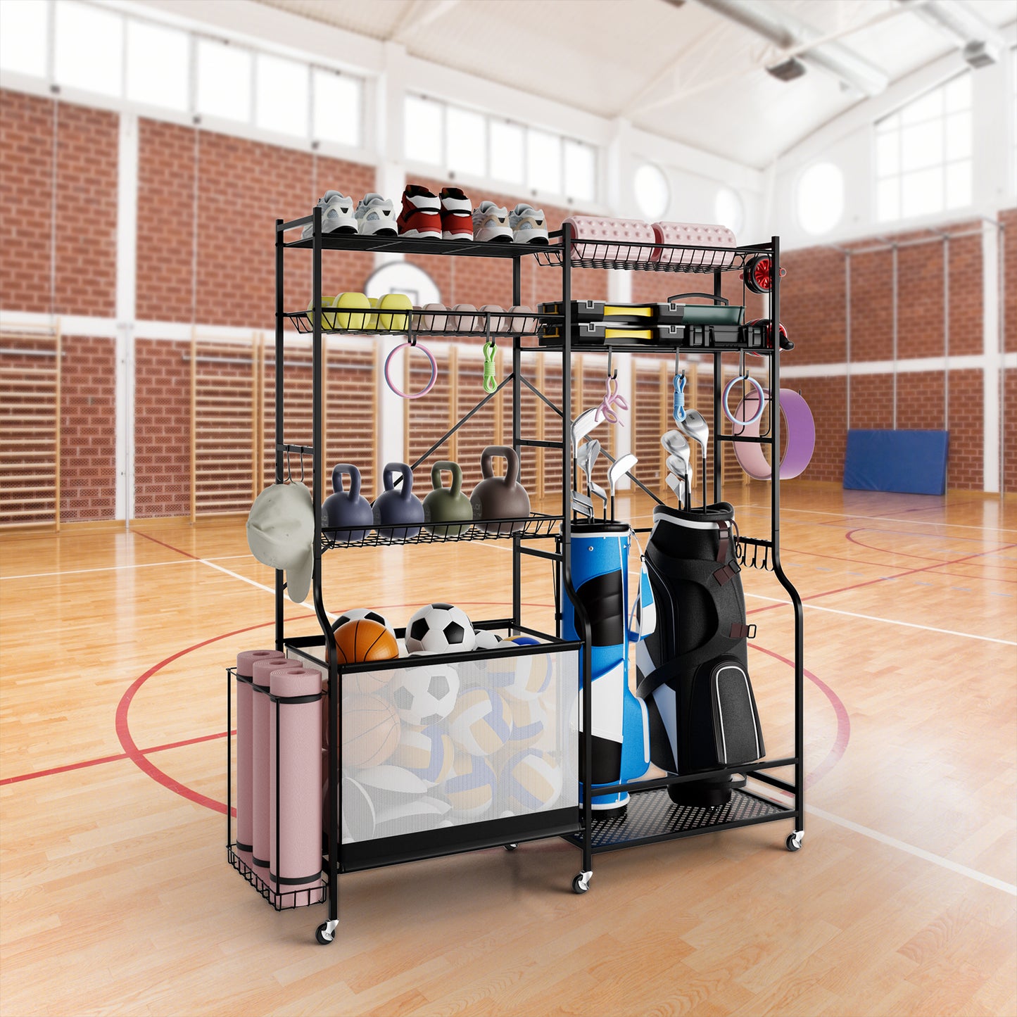 Sports Equipment Organizer for Garage Kids Crystal