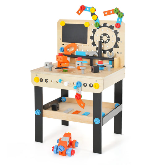 Pretend Play Workbench with Tools Set and Realistic Accessories Kids Crystal