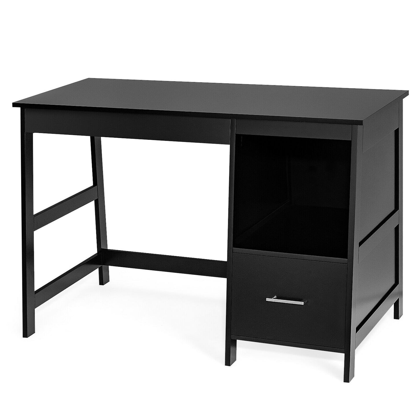 47.5 Inch Modern Home Computer Desk with 2 Storage Drawers-Black Kids Crystal