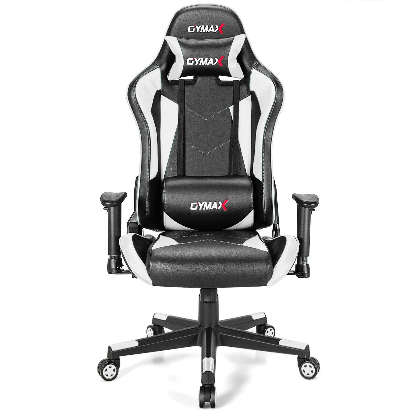 Gaming Chair Adjustable Swivel Racing Style Computer Office Chair-White Kids Crystal