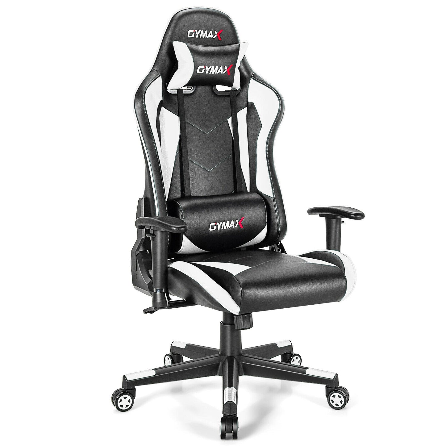Gaming Chair Adjustable Swivel Racing Style Computer Office Chair-White Kids Crystal