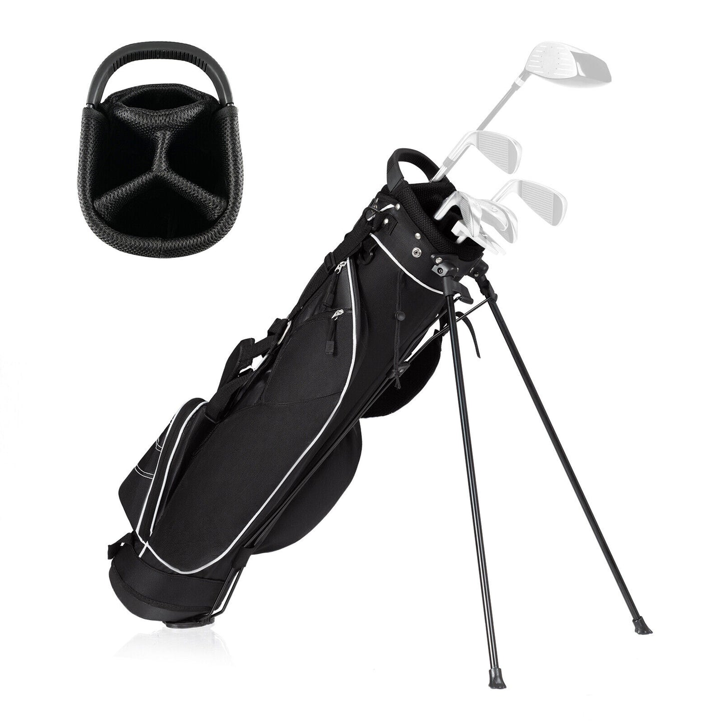 9 Inch Golf Stand Bag Divider Carry Pockets Storage Kids Crystal