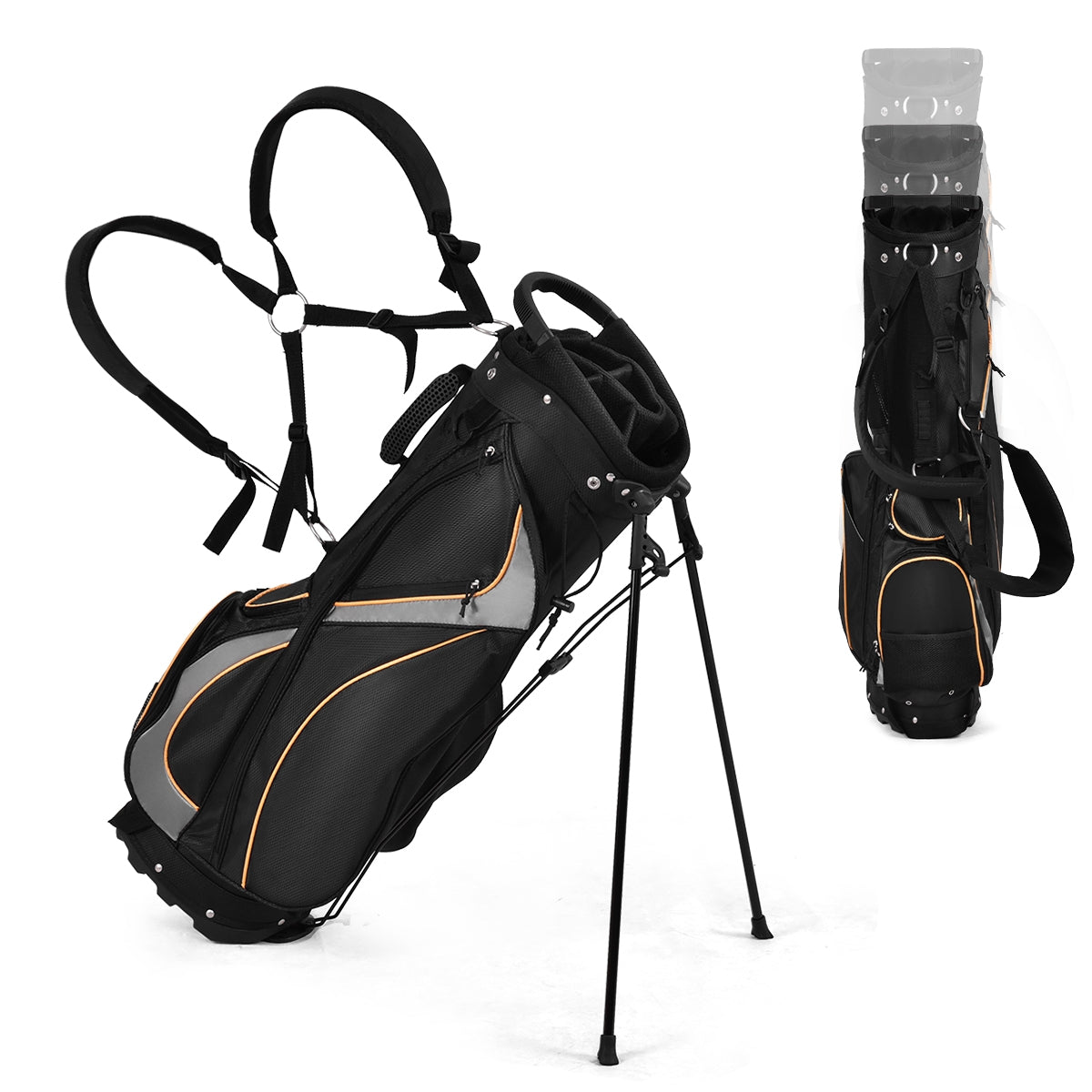 9 Inch Golf Stand Bag Divider Carry Pockets Storage Kids Crystal