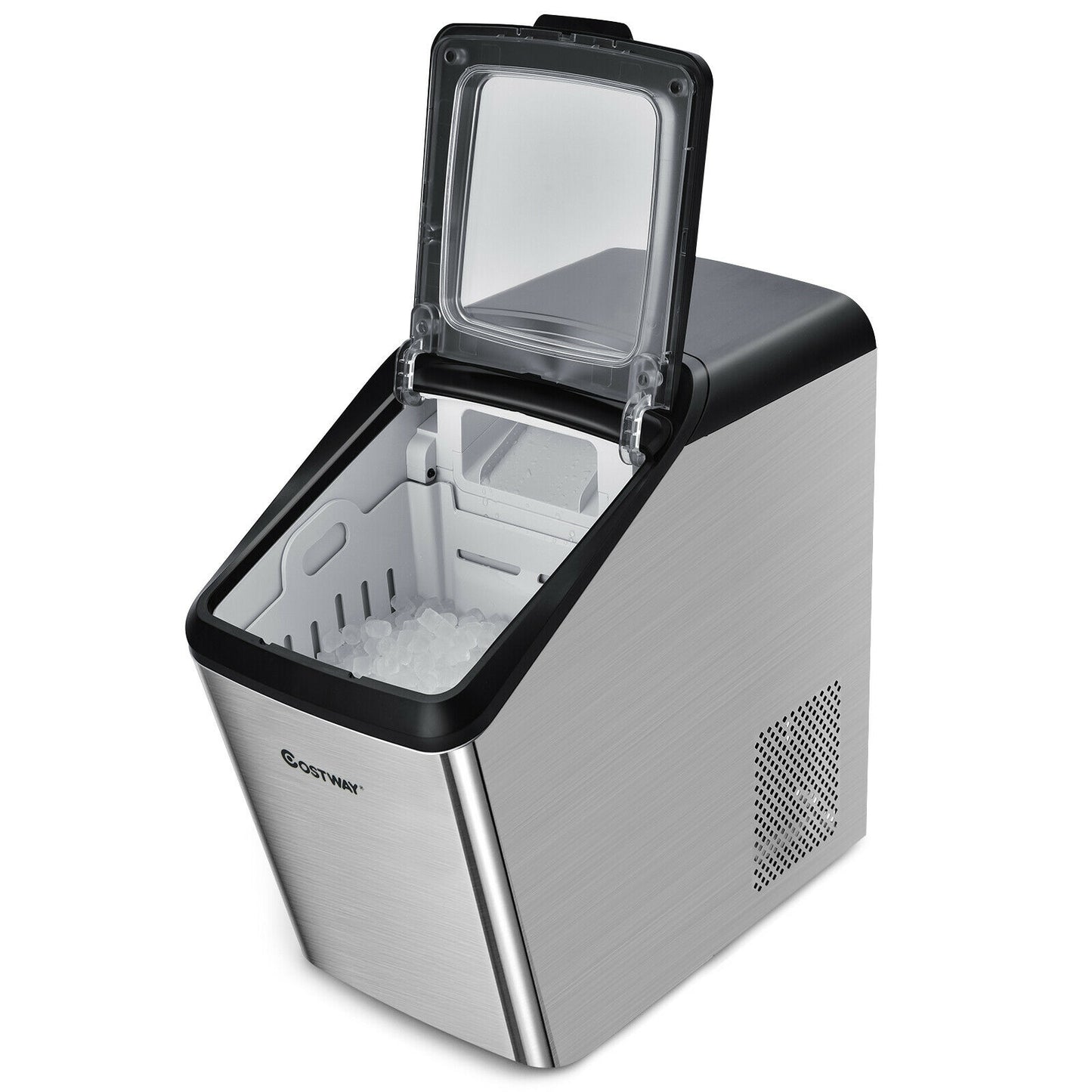 Ice Making Machine with 29 Pounds Pebble Ice per Day-Silver Kids Crystal