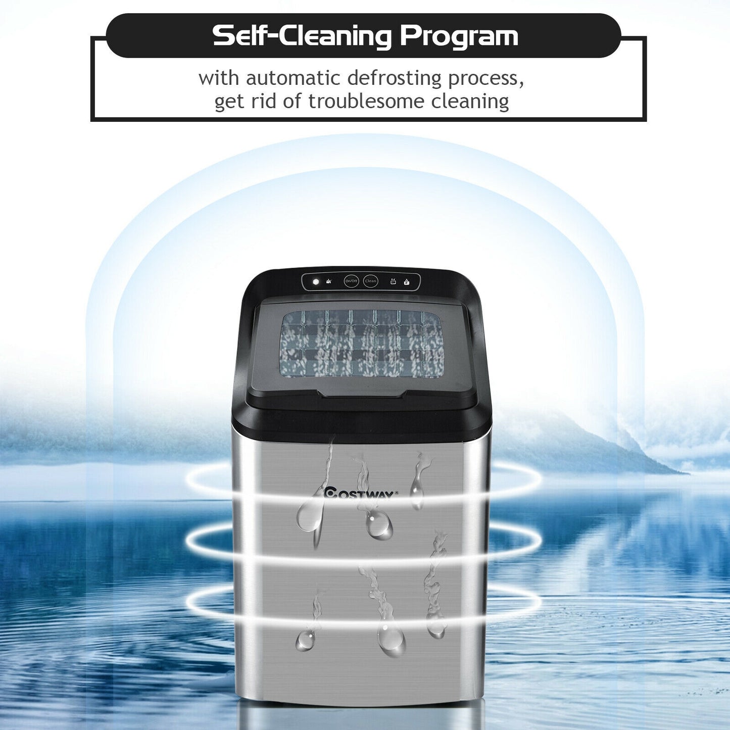 Ice Making Machine with 29 Pounds Pebble Ice per Day-Silver Kids Crystal