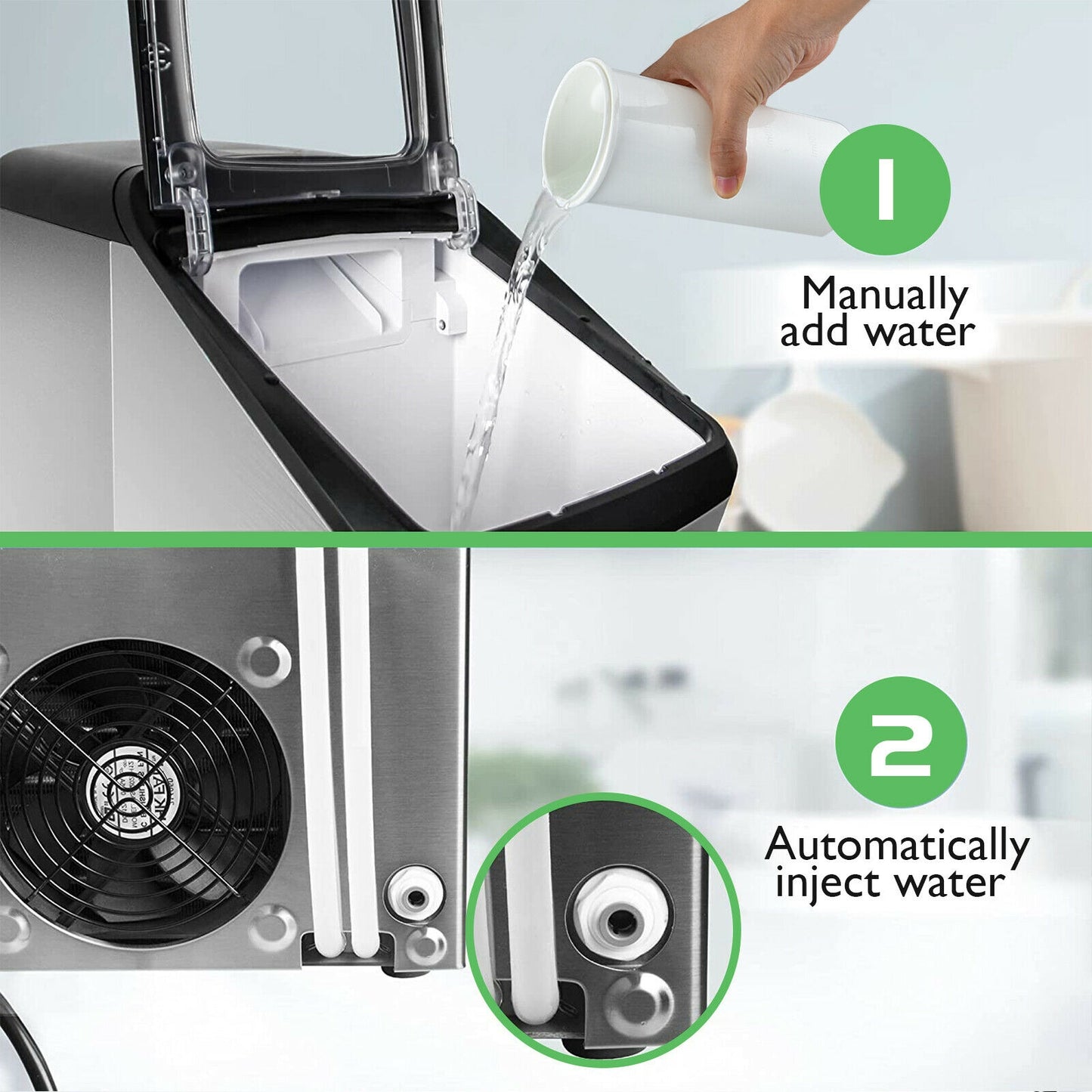 Ice Making Machine with 29 Pounds Pebble Ice per Day-Silver Kids Crystal