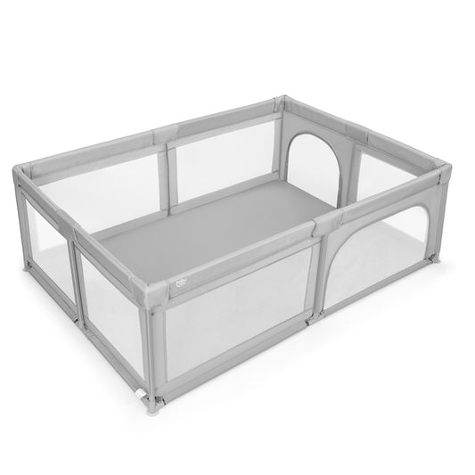 Extra-Large Safety Baby Fence with 50 Ocean Balls-Gray Kids Crystal