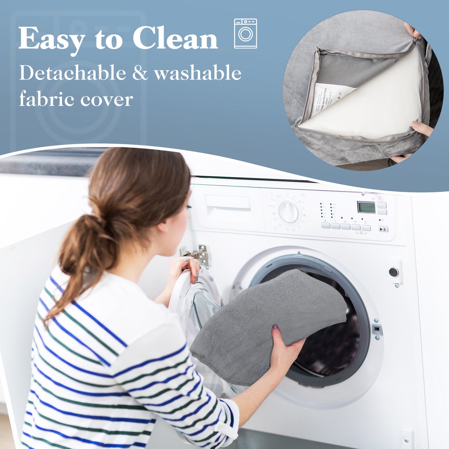 3 Pieces Bed Wedge Pillow Set with Air Memory Foam-Gray Kids Crystal