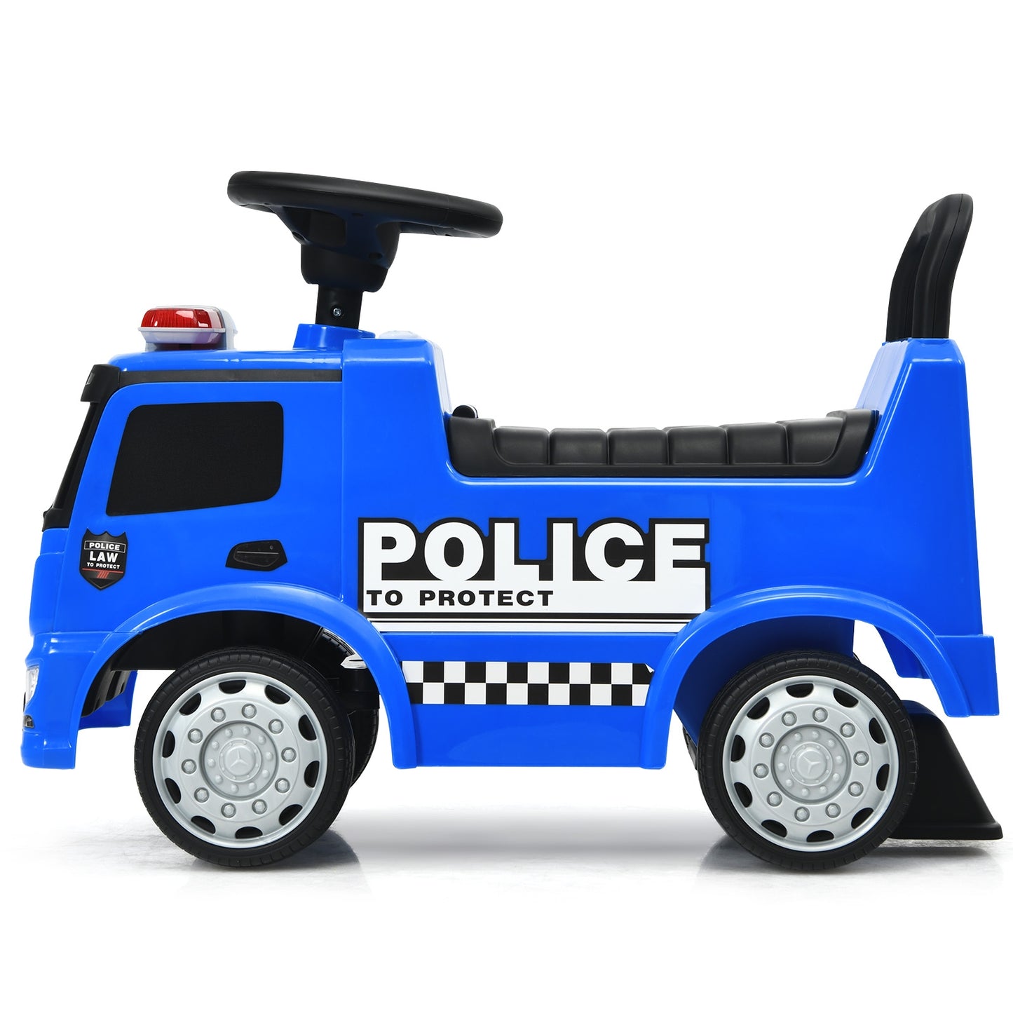 Mercedes Benz Kids Ride On Push Licensed Police Car-Blue Kids Crystal