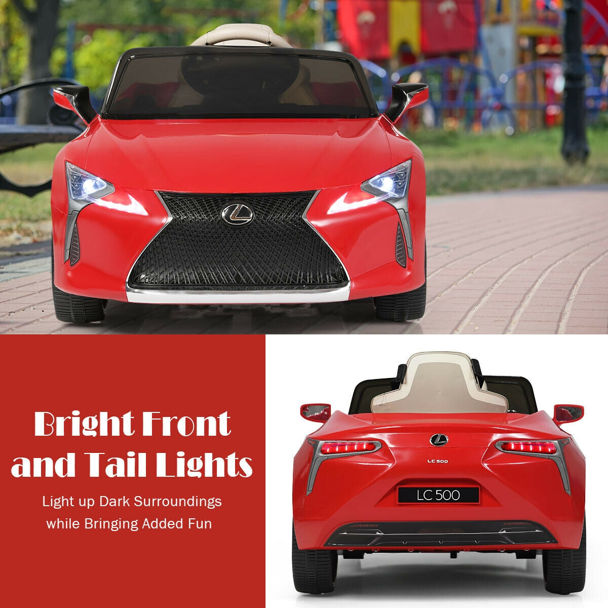 Lexus LC500 Licensed Kids 12V Ride Remote Control Electric Vehicle-Red Kids Crystal
