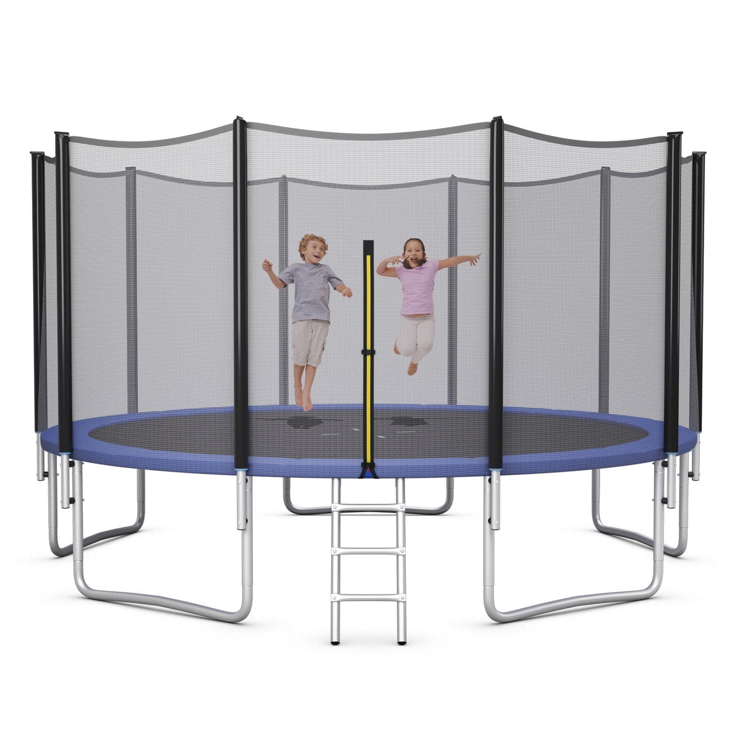 8/10/12/14/15/16Feet Outdoor Trampoline Bounce Combo with Safety Closure Net Ladder-15 ft Kids Crystal
