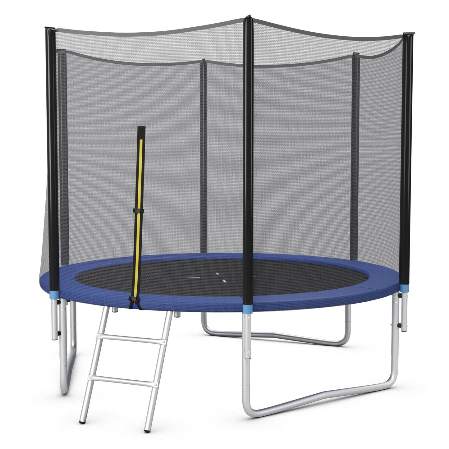 8/10/12/14/15/16Feet Outdoor Trampoline Bounce Combo with Safety Closure Net Ladder-10 ft Kids Crystal