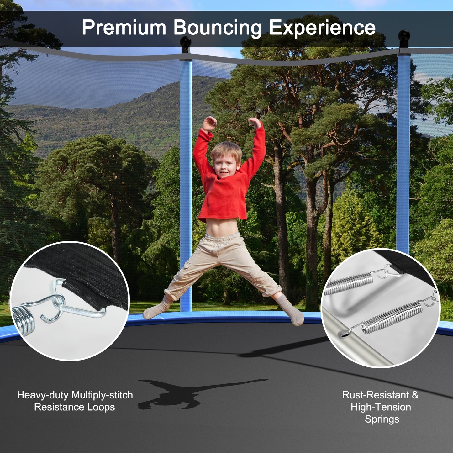 Outdoor Trampoline with Safety Closure Net-16 ft Kids Crystal