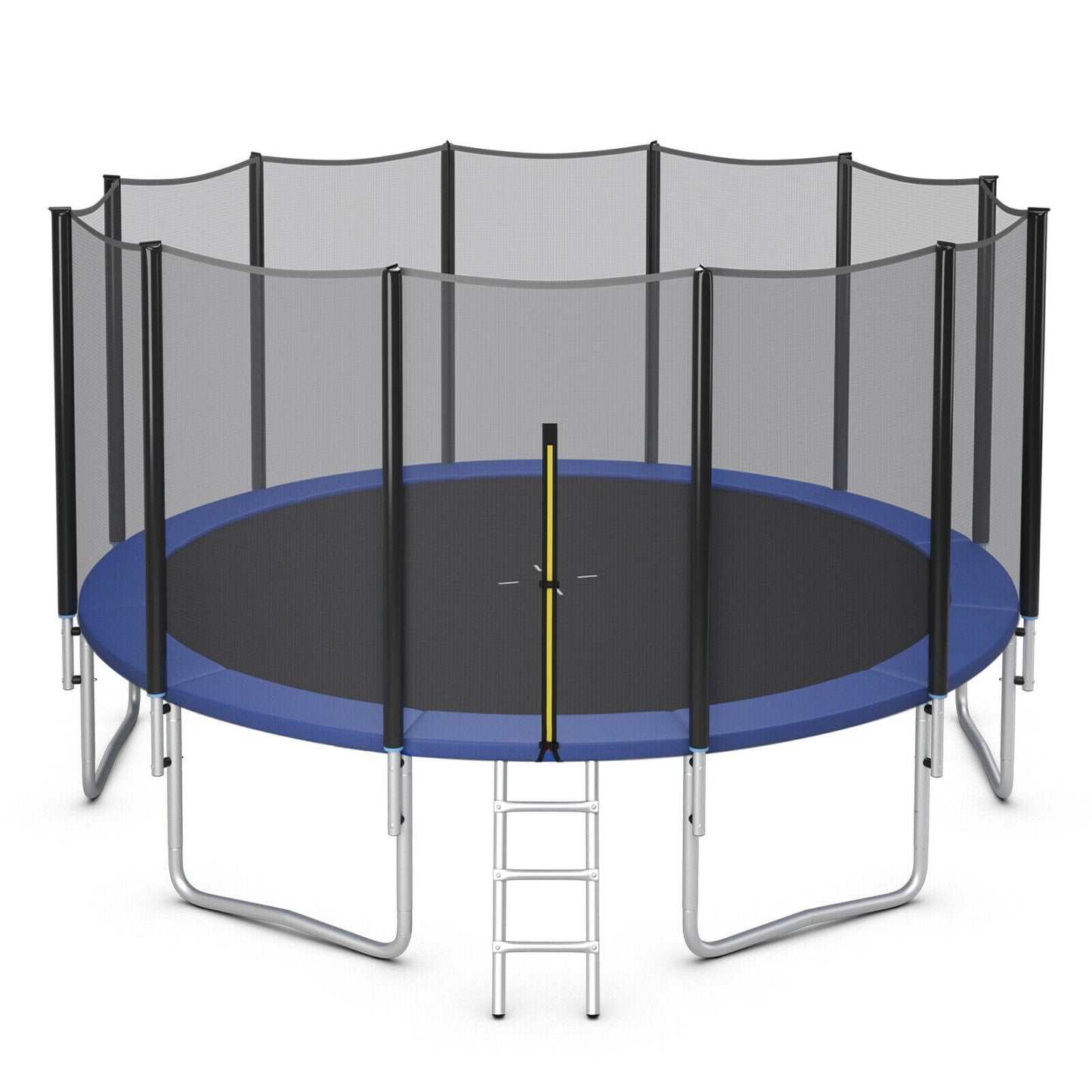 8/10/12/14/15/16 Feet Outdoor Trampoline Bounce Combo with Safety Closure Net Ladder-8 ft Kids Crystal
